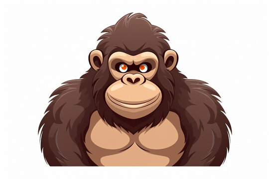 vector design, cute animal character of a gorilla
