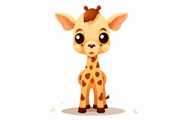 vector design, cute animal character of a giraffe