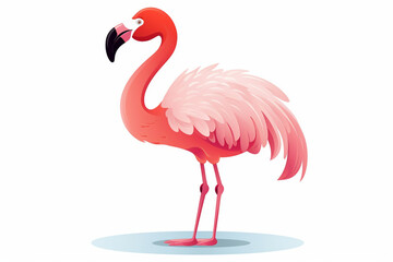vector design, cute animal character of a flamingo
