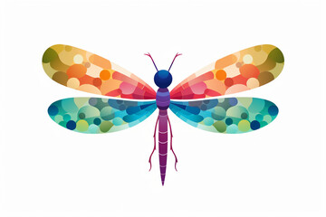 vector design, cute animal character of a dragonfly