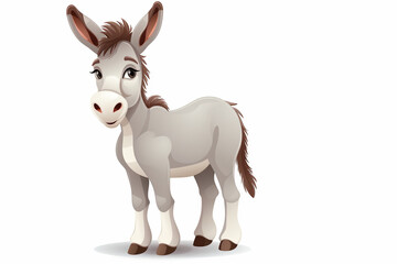 vector design, cute animal character of a donkey