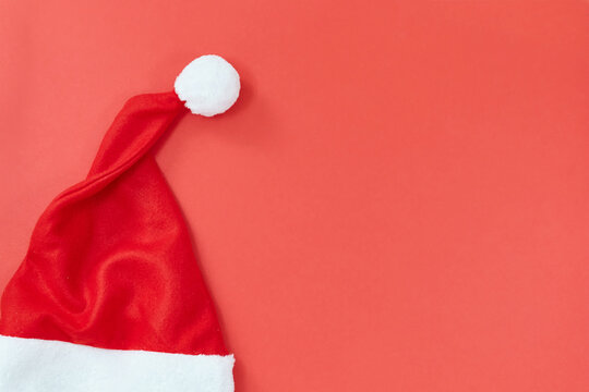 santa claus hat on red background