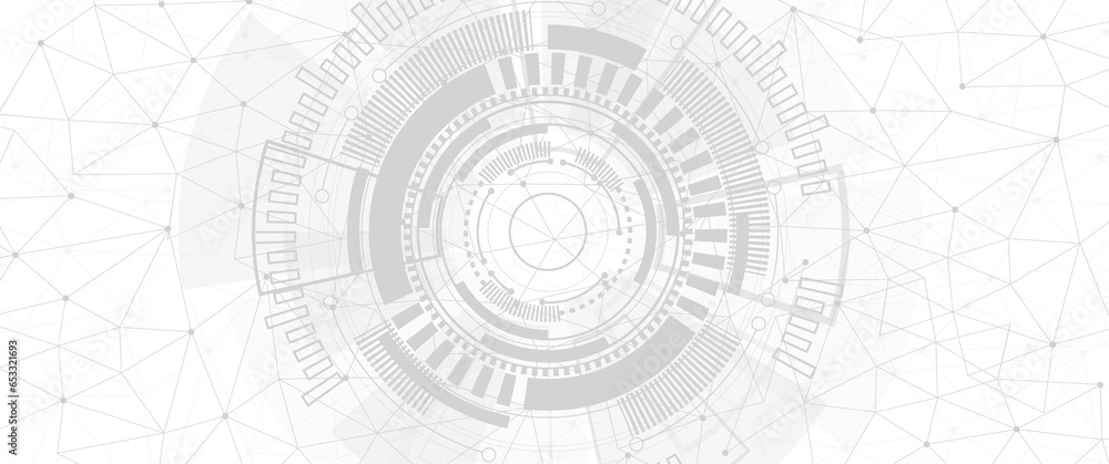 Poster gray background. abstract technological background with various technological elements. structure pa