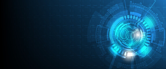 vector background abstract technology communication concept. Speed movement pattern and motion blur over dark blue background.