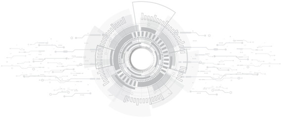 gray background. Abstract technological background with various technological elements. Structure pattern technology backdrop. Vector illustration.	
