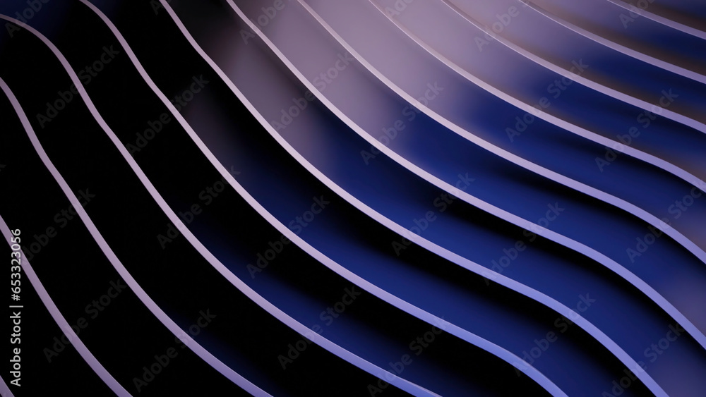 Poster background with moving linear bends. design. linear 3d curves move in waves on colorful surface. 3d 