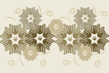 Ikat floral paisley embroidery on black background.geometric ethnic oriental pattern traditional.Aztec style abstract vector illustration.design for texture,fabric,clothing,wrapping,decoration,sarong.