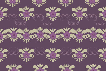 Ikat floral paisley embroidery on black background.geometric ethnic oriental pattern traditional.Aztec style abstract vector illustration.design for texture,fabric,clothing,wrapping,decoration,sarong.