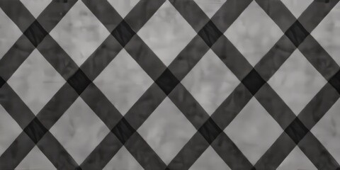 Fototapeta premium Plaid seamless design in black and white with a vintage rough kraft feel. Traditional present wrapping paper or holiday card background with a merry Christmas scene.