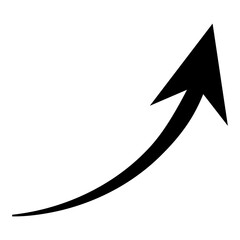 black arrow icon on white background. flat style. arrow icon for your web site design, logo, app, UI. arrow indicated the direction symbol. curved arrow sign.