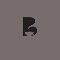 Letter B Cup Coffee logo design vector.