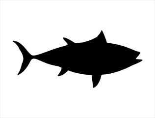 Tuna fish silhouette vector art