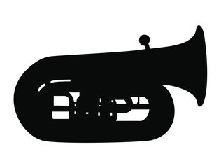 Tuba silhouette vector art white background