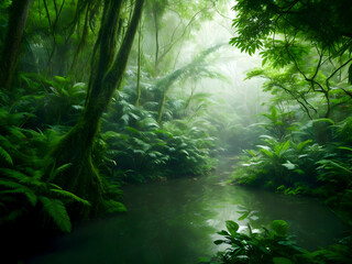 Fototapeta premium Earth's oldest living ecosystem, tranquil Rainforest