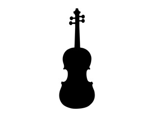 Violin silhouette vector art white background © Rabia
