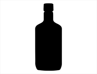 Vodka bottle silhouette vector art