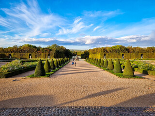 View of the park of the Palace of Versailles near Paris