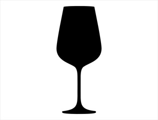 Wine glass silhouette vector art white background