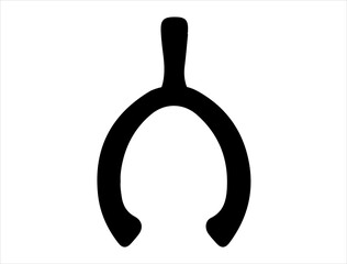 Wishbone silhouette vector art white background