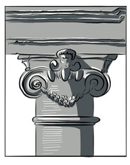 Vector exlusive Hand made Make this unique illustration a part of your collection and infuse your project with the ambiance of Rome's greatness. Hand Free