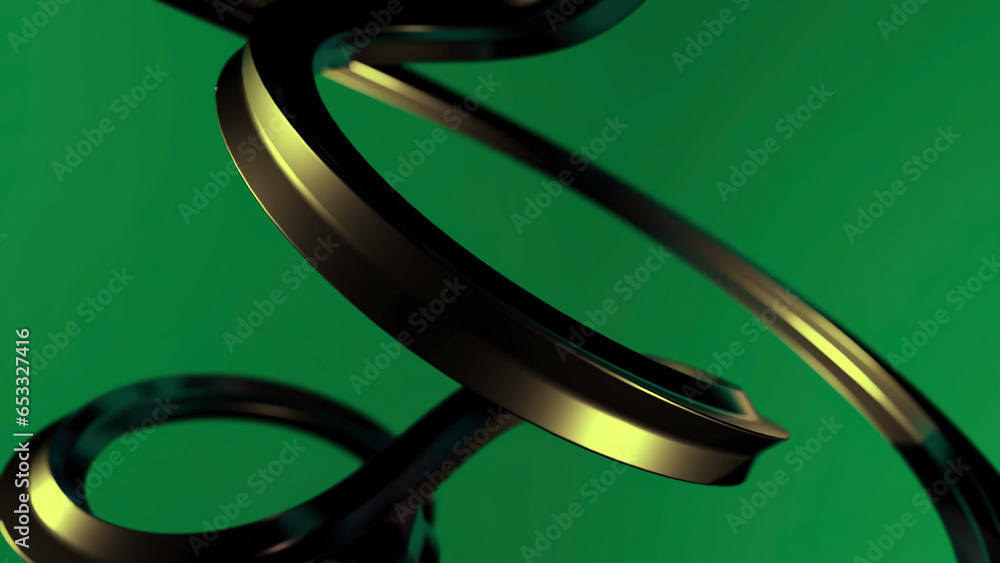 Poster twisted 3d line with rotating bends. design. twisted thin line with illusion of rotating knots and b