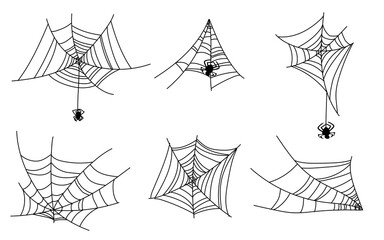 spiderweb and spider for halloween vector