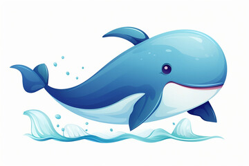 vector design, cute animal character of a whale
