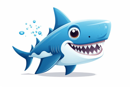 vector design, cute animal character of a shark