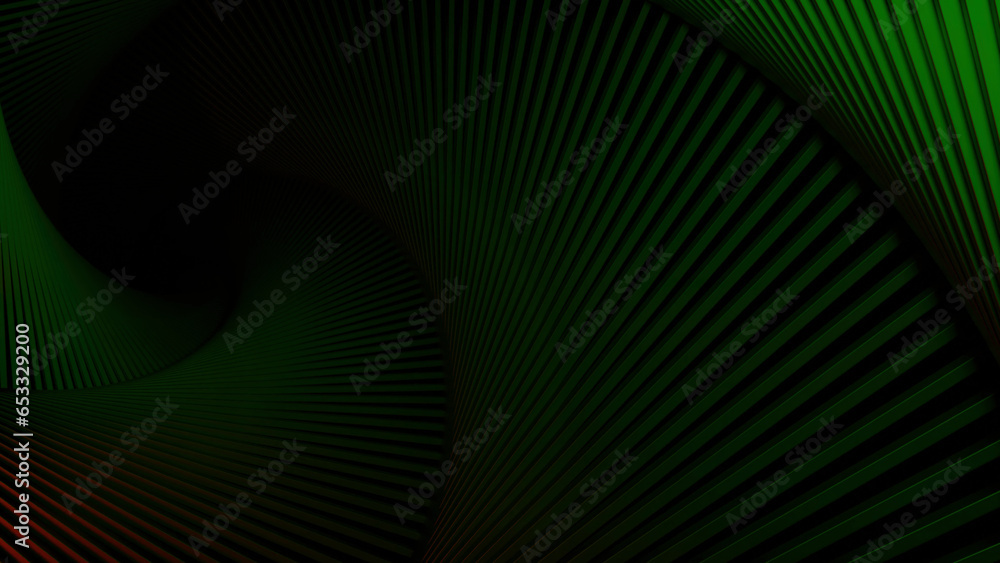 Poster rotating 3d background with swirling striped spiral. design. dark background with rotating stripes i