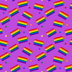LGBTQ Flag Seamless Pattern Background
