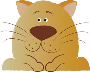 cheerful red cat sitting. vector. isolate - 653330474