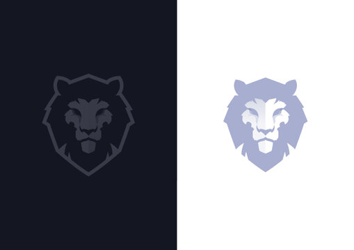 Black and White Flat Lion 