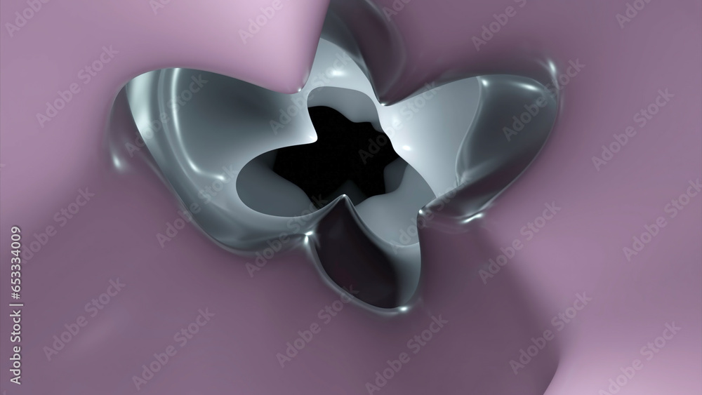 Poster whirlpool with bubbling 3d liquid. design. layers of moving fluid in abstract 3d tunnel. tunnel with