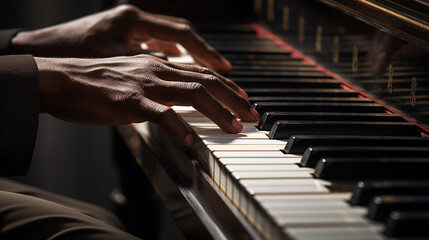 ピアニストの手のクローズアップ