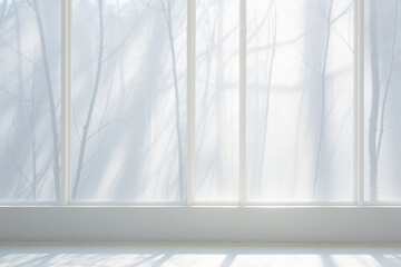 雪, 白, 白樺, 日差し, 日光, サッシ, まど, 光, 景色, デザイン, くつろいで, グラス, 模様, 部屋, 家, 冬, 透明な, 自然