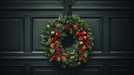DIY Christmas wreath ideas. Outdoor Christmas wreath for doors. Large exterior Christmas wreath holiday decorations