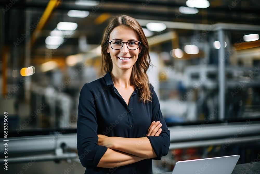 Aufkleber A project engineer talks to a female operator