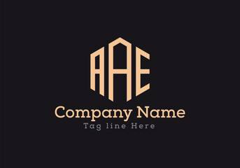 AAE triangle letter logo design with triangle shape. AAE triangle logo design monogram. AAE triangle vector logo template with Gold colour.