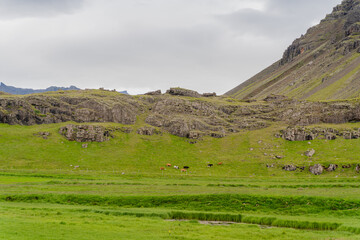 Picturesque landscape in Iceland. Overall plan.