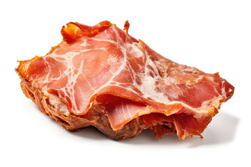Horizontal Gastronomy: Spaniards savor cold smoked jamon, a horizontal delight in the world of gourmet cuisine. Fresh and white, culinary artistry on display.