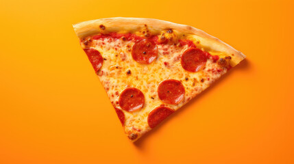 Slice of Flavor: Isolated Pizza Slice on a Bold Colored Background