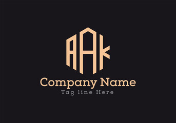 AAK triangle letter logo design with triangle shape. AAK triangle logo design monogram. AAK triangle vector logo template with Gold colour.