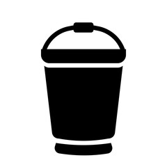 bucket glyph icon illustration vector graphic. Simple element illustration vector graphic, suitable for app, websites, and presentations isolated on white background