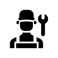 plumber glyph icon illustration vector graphic. Simple element illustration vector graphic, suitable for app, websites, and presentations isolated on white background