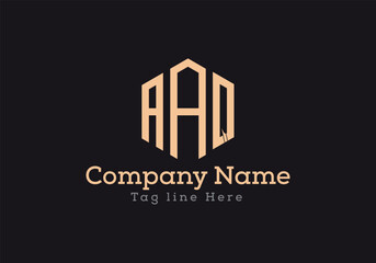 Obraz premium AAQ triangle letter logo design with triangle shape. AAQ triangle logo design monogram. AAQ triangle vector logo template with Gold colour.