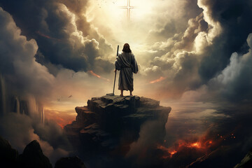 Generative AI picture second coming of Jesus Christ in heavenly glory