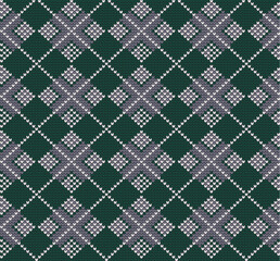 Knitted texture seamless pattern. Vector seamless background for banner, website, postcard, wallpaper, clothing and design. Festive Sweater Design. Seamless Knitted Pattern.