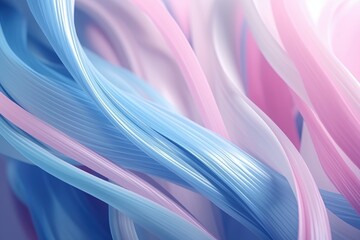 Colorful light soft pastel pink and blue fibers or fabric background. Abstract lines wallpaper. Illustration. Generative AI