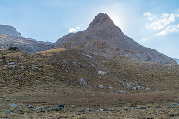 Scenic views of Medetsiz tepe (3524 m), which is the highest peak of Bolkar mountain, which is a...