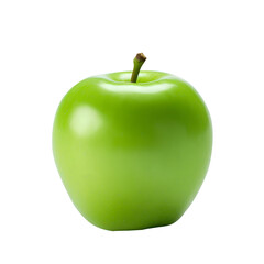 Fresh natural green apple. Front view. Isolated on Transparent background.